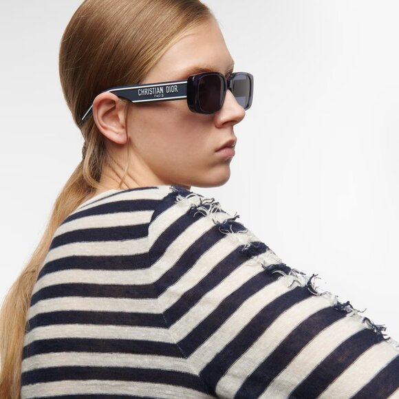 Dior WILDIOR S2U Women Sunglasses Translucent Blue Rectangle 30B0 NEW AUTHENTIC - Picture 11 of 14